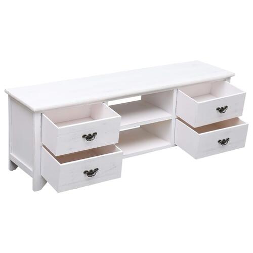 Tv-skab 115 x 30 x 40 cm træ antik hvid