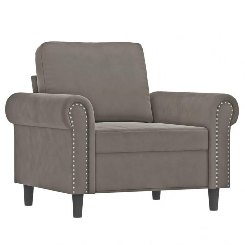 Lænestol 60 cm velour lysegrå