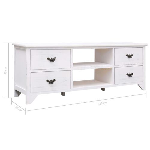 Tv-skab 115 x 30 x 40 cm træ antik hvid