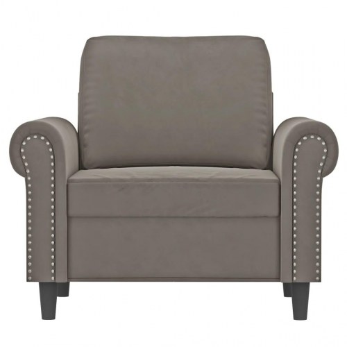 Lænestol 60 cm velour lysegrå