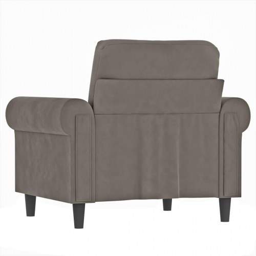 Lænestol 60 cm velour lysegrå