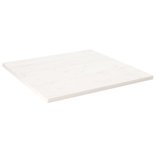 Bordplade 70x70x2,5 cm firkantet massivt fyrretræ hvid