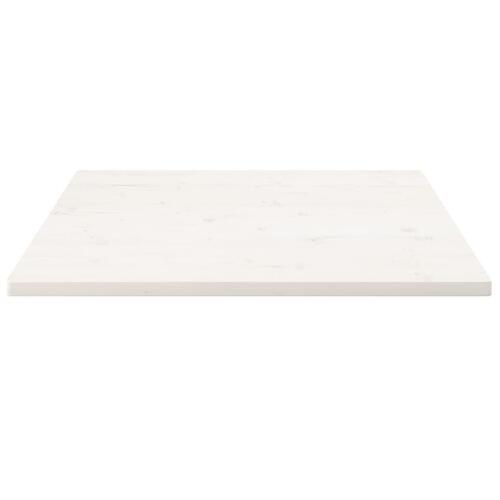 Bordplade 70x70x2,5 cm firkantet massivt fyrretræ hvid