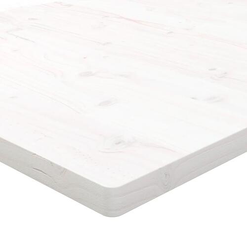 Bordplade 70x70x2,5 cm firkantet massivt fyrretræ hvid