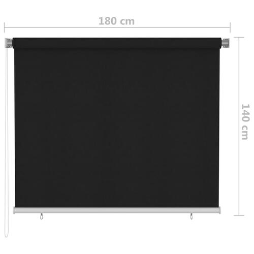 Udendørs rullegardin 180 x 140 cm sort