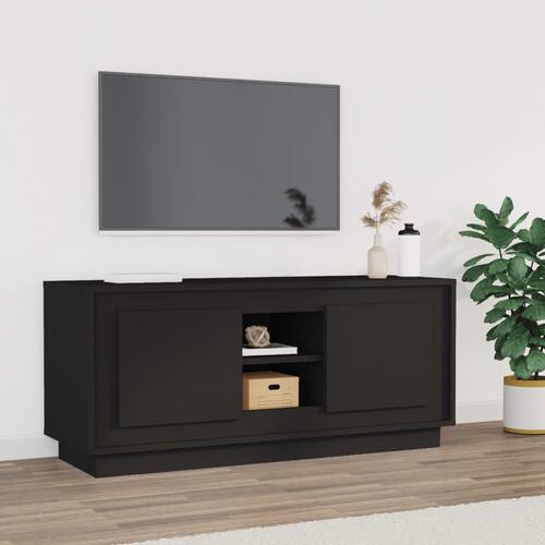 Tv-bord 102x35x45 cm konstrueret træ sort