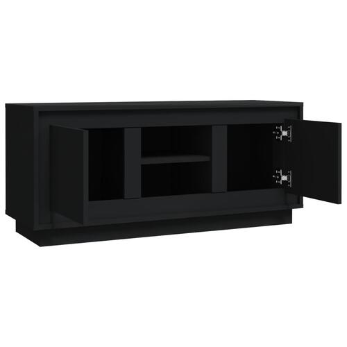 Tv-bord 102x35x45 cm konstrueret træ sort