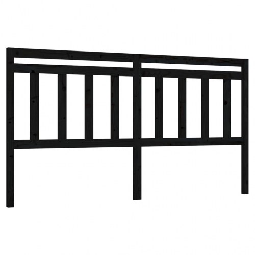 Sengegavl 206 × 4 × 100 cm i massivt fyrretræ - sort