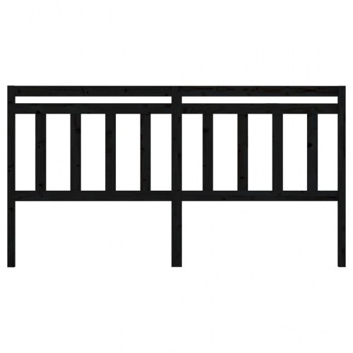 Sengegavl 206 × 4 × 100 cm i massivt fyrretræ - sort