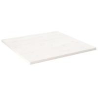 Bordplade 80x80x2,5 cm firkantet massivt fyrretræ hvid