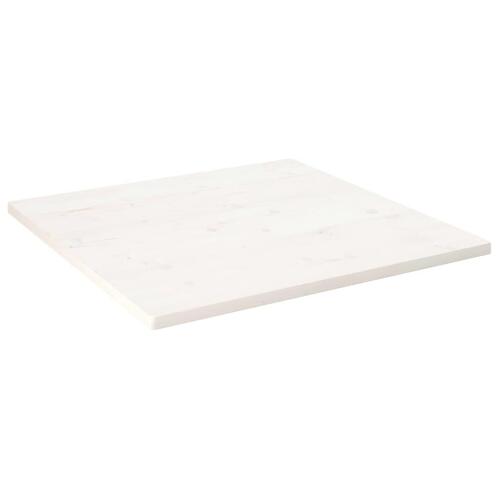 Bordplade 80x80x2,5 cm firkantet massivt fyrretræ hvid