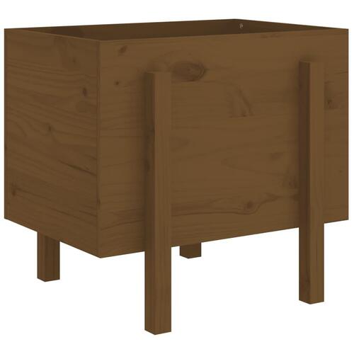 Plantekasse 62x50x57 cm massivt fyrretræ gyldenbrun