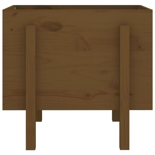 Plantekasse 62x50x57 cm massivt fyrretræ gyldenbrun