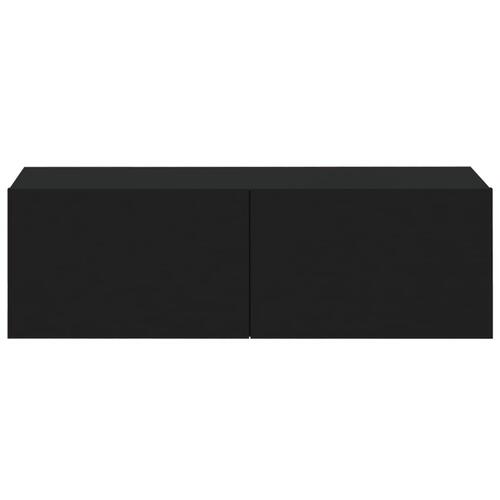 Væghængte tv-skabe 2 stk. 100x30x30 cm konstrueret træ sort