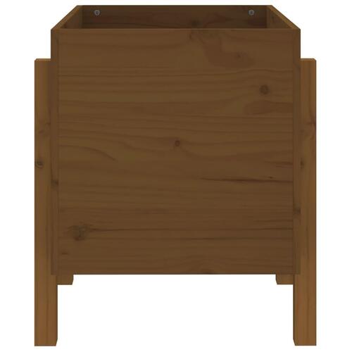 Plantekasse 62x50x57 cm massivt fyrretræ gyldenbrun