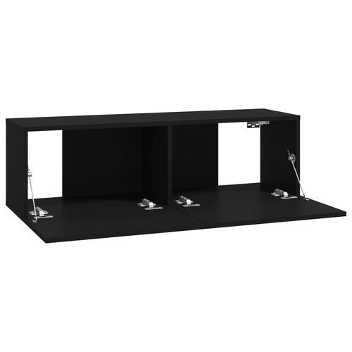 Væghængte tv-skabe 2 stk. 100x30x30 cm konstrueret træ sort
