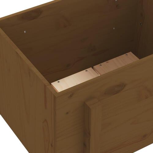 Plantekasse 62x50x57 cm massivt fyrretræ gyldenbrun