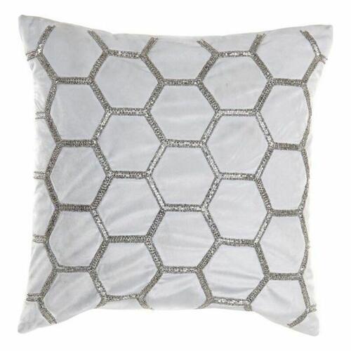 Pude DKD Home Decor Fløjl Geometri (45 x 45 cm)