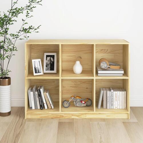 Bogreol 104x33x76 cm massivt fyrretræ
