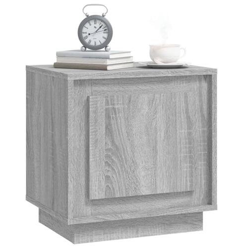 Sengeborde 2 stk. 44x35x45 cm konstrueret træ grå sonoma-eg