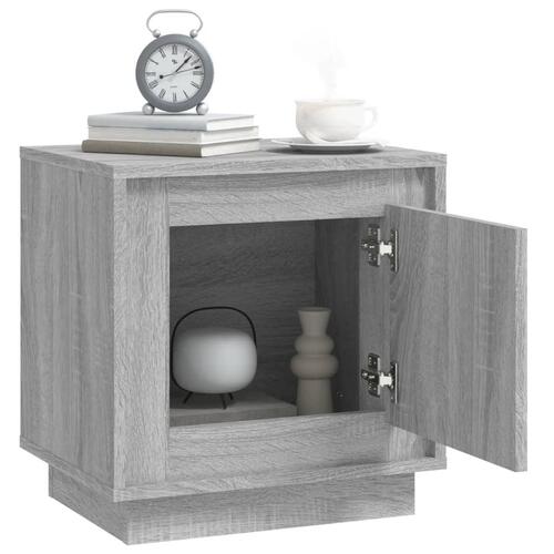 Sengeborde 2 stk. 44x35x45 cm konstrueret træ grå sonoma-eg
