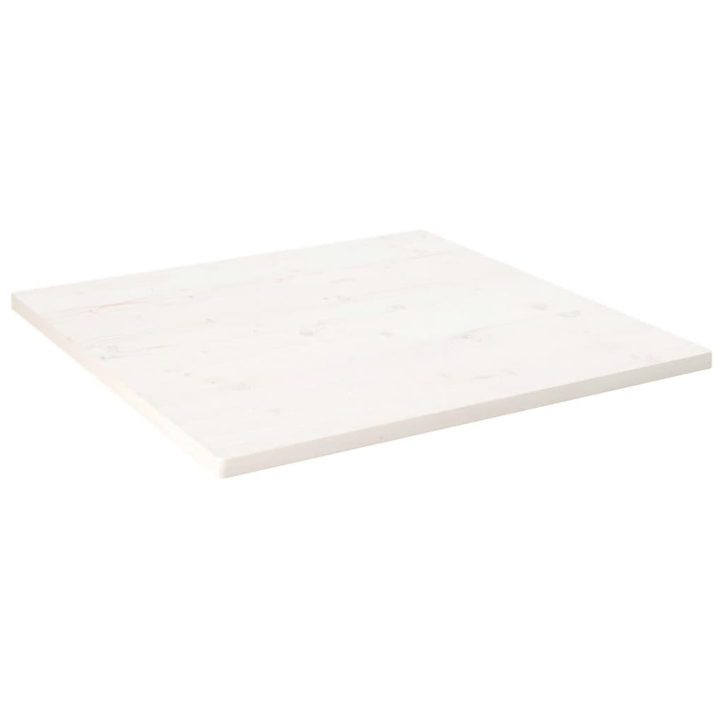 Bordplade 90x90x2,5 cm firkantet massivt fyrretræ hvid