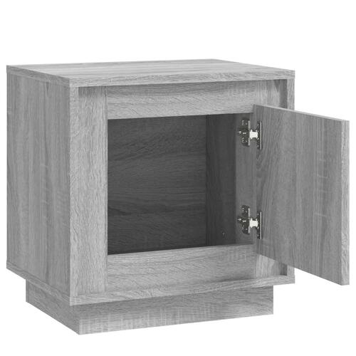 Sengeborde 2 stk. 44x35x45 cm konstrueret træ grå sonoma-eg