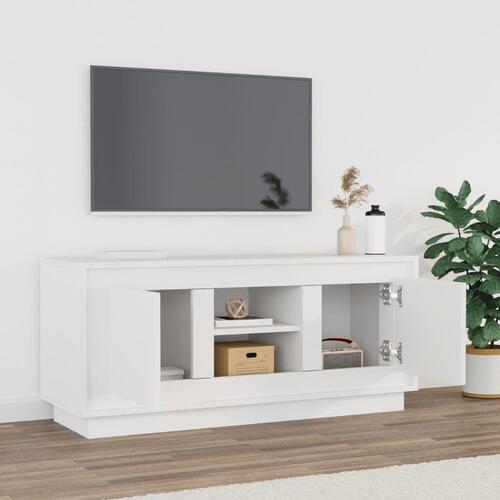 Tv-bord 102x35x45 cm konstrueret træ hvid