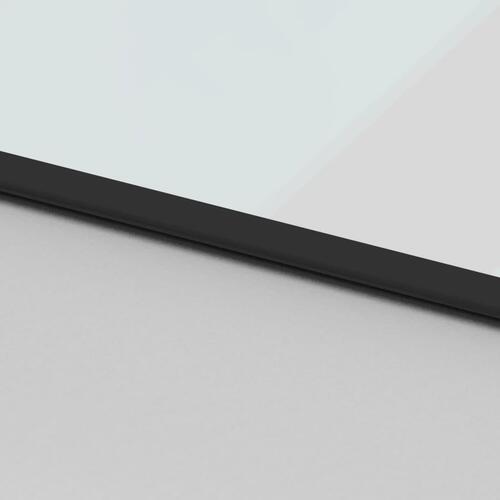 Skydedør 102,5x205 cm hærdet glas og aluminium sort