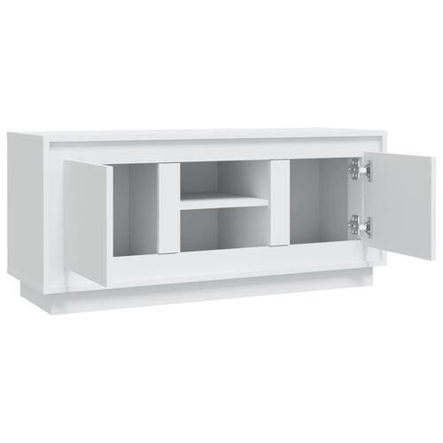 Tv-bord 102x35x45 cm konstrueret træ hvid