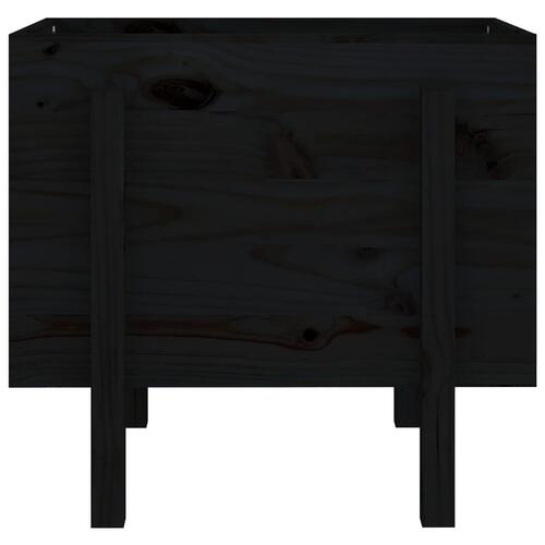 Plantekasse 62x50x57 cm massivt fyrretræ sort