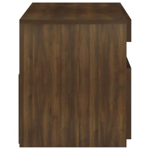 Tv-bord med LED-lys 75x35x40 cm brun egetræsfarve
