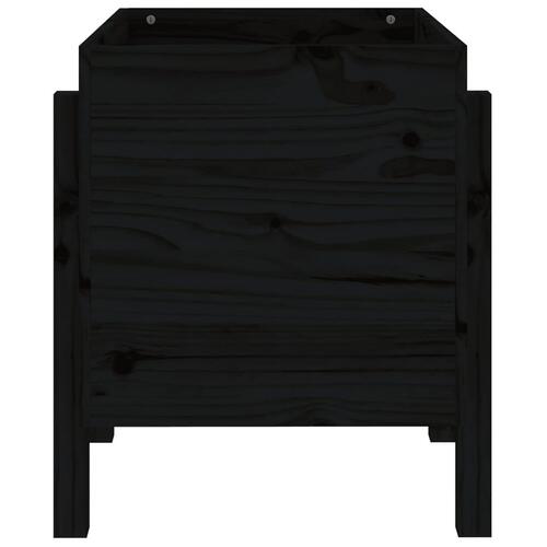Plantekasse 62x50x57 cm massivt fyrretræ sort