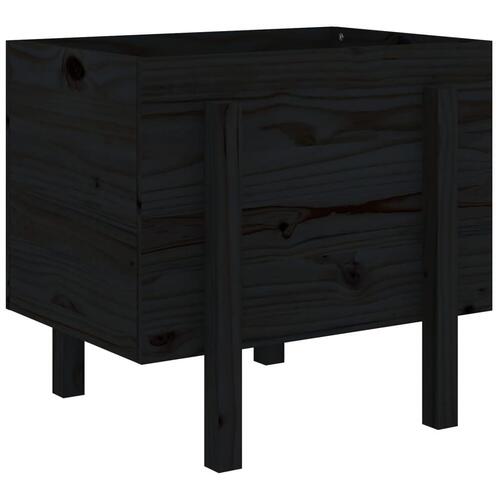 Plantekasse 62x50x57 cm massivt fyrretræ sort