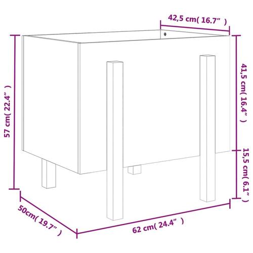 Plantekasse 62x50x57 cm massivt fyrretræ sort