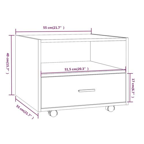 Sofabord 55x55x40 cm konstrueret træ brun egetræsfarve