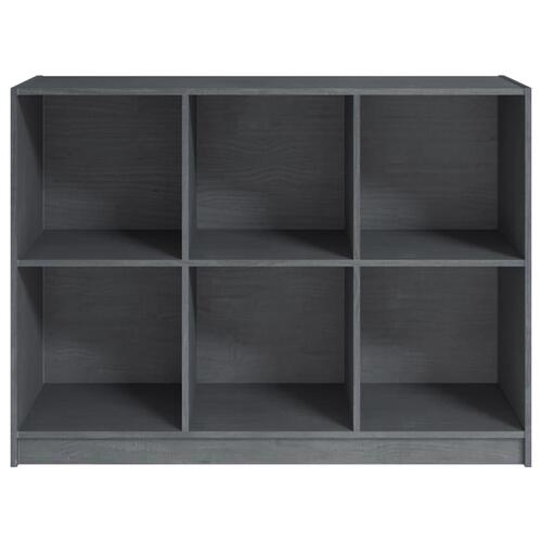 Bogreol 104x33x76 cm massivt fyrretræ grå