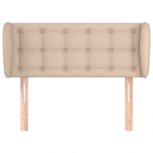 Sengegavl med kanter 83 x 23 x 78/88 cm kunstlæder - cappuccino