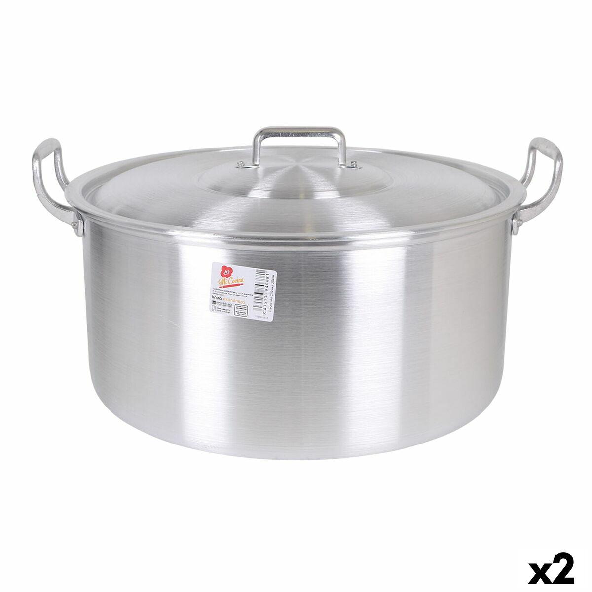 Gryde Med Låg Aluminium 45 x 39 x 22 cm (2 enheder)