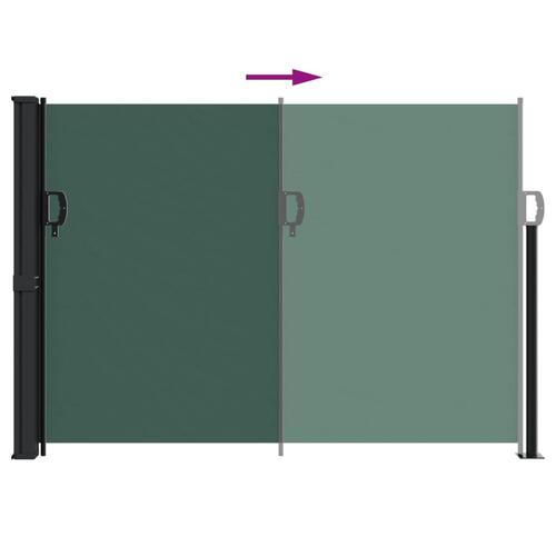 Sammenrullelig sidemarkise 140x600 cm mørkegrøn