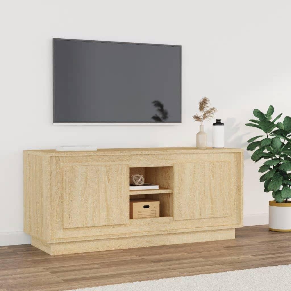 Tv-Bord 102X35X45 Cm Konstrueret Træ - Sonoma-eg