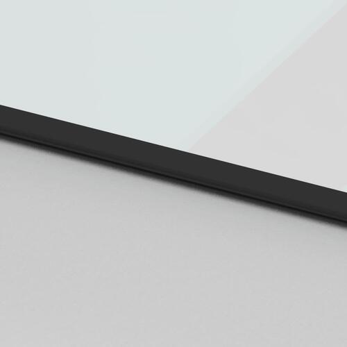 Skydedør 90x205 cm hærdet glas og aluminium sort