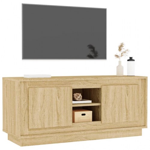 Tv-bord i sonoma-eg - 102 × 35 × 45 cm, konstrueret træ