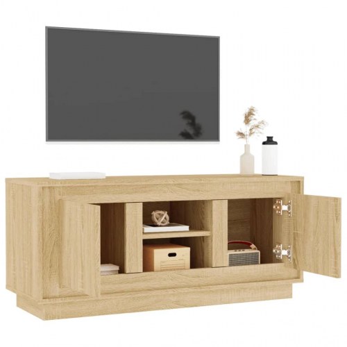 Tv-bord i sonoma-eg - 102 × 35 × 45 cm, konstrueret træ
