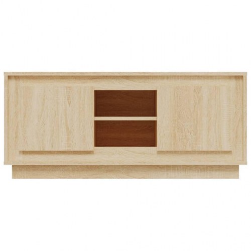 Tv-bord i sonoma-eg - 102 × 35 × 45 cm, konstrueret træ