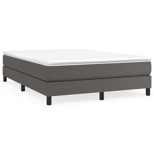 Kontinentalseng med madras 140x190 cm kunstlæder grå
