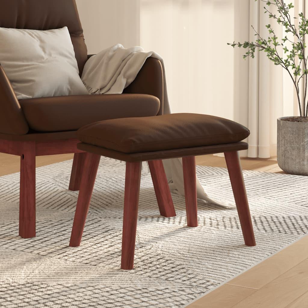 Fodskammel 45x29,5x35 cm kunstlæder brun