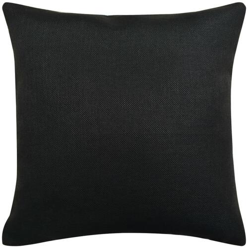 Pudebetræk 4 styk linned-look sort 50 x 50 cm
