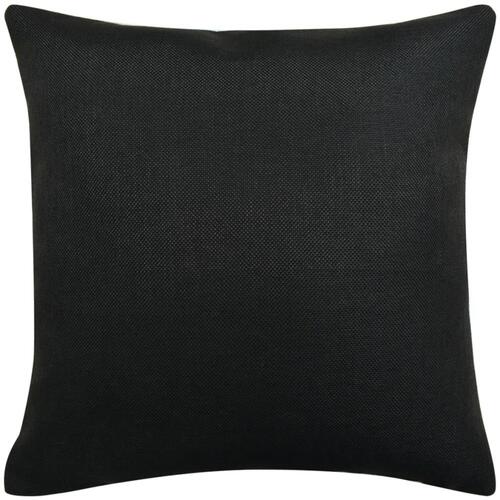 Pudebetræk 4 stk. linned-look sort 80x80 cm