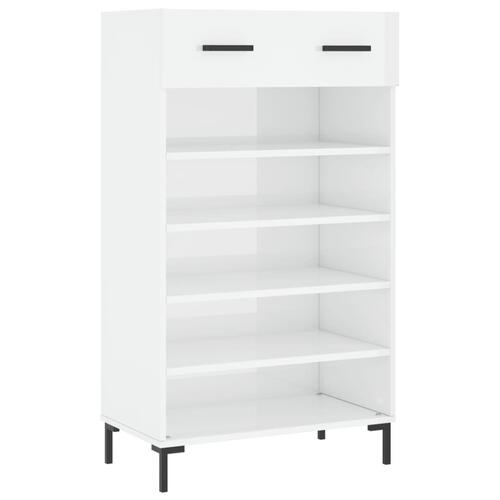 Skoreol 60x35x105 cm konstrueret træ hvid højglans